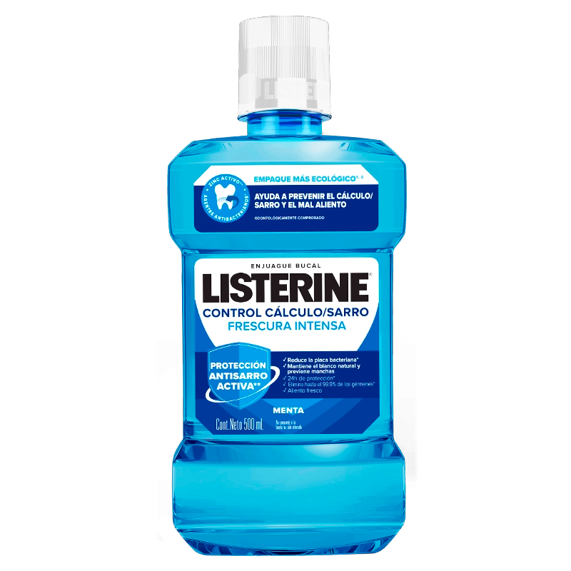 ENJUAGUE BUCAL LISTERINE CONTROL CÁLCULO/SARRO FRESCURA INTENSA X 500 ML